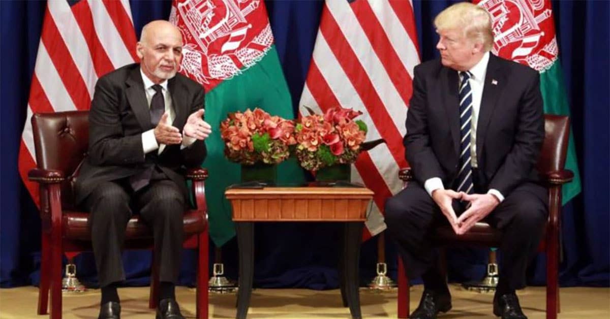 Afghanistan President Ashraf Ghani (left) and US President Donald Trump. Image from Radio Free Europe.