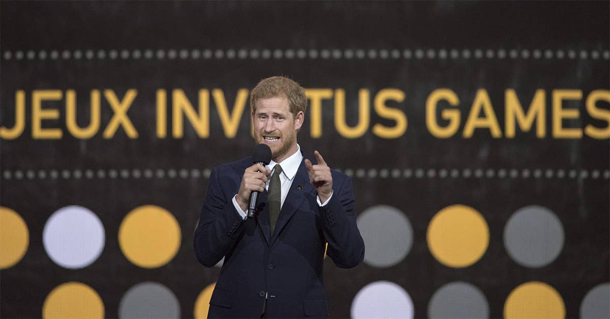 Britain's Prince Harry speaks during the opening ceremony for the 2017 Invictus Games at the Air Canada Centre in Toronto, Sept. 23, 2017. The prince established the Invictus Games in 2014. DoD photo by Roger L. Wollenberg.