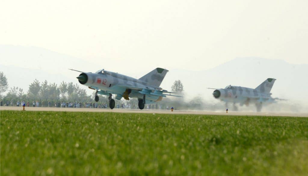 Planes at the Wonsan Air Festival in Wonsan, North Korea, in September. | KCNA