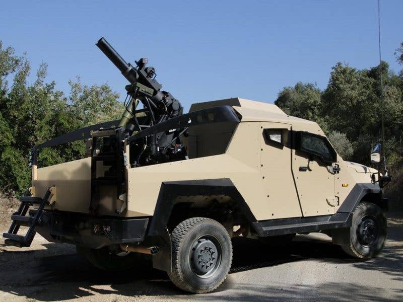 The SPEAR mortar system on a wheeled tactical vehicle. This could be very useful for the 82nd Airborne and other light units. (Photo from Elbit Systems)