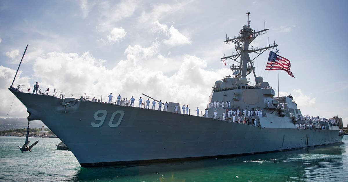The guided-missile destroyer USS Chafee (DDG 90). Navy photo by Mass Communication Specialist 2nd Class Diana Quinlan.