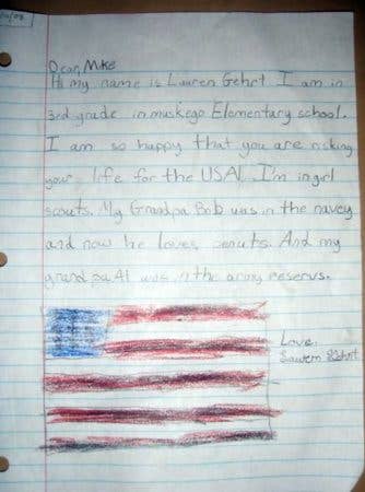 peanuts letters kids sent to deployed troops