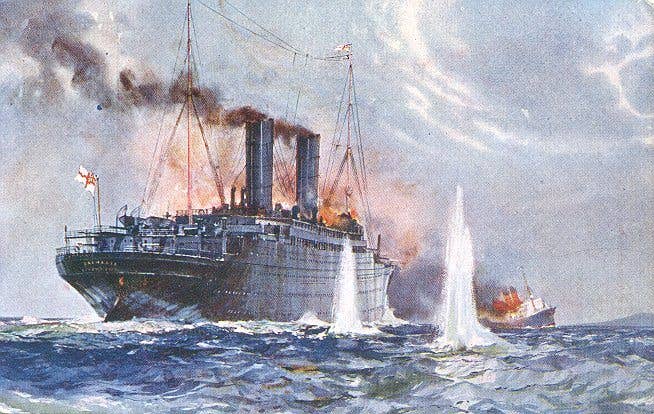 illustration of cruise line naval battle