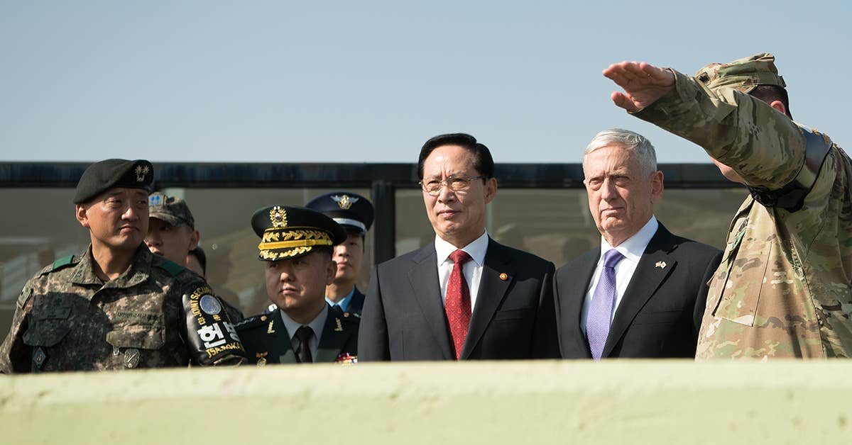 Mattis visits Korean DMZ and stresses diplomacy as tensions simmer