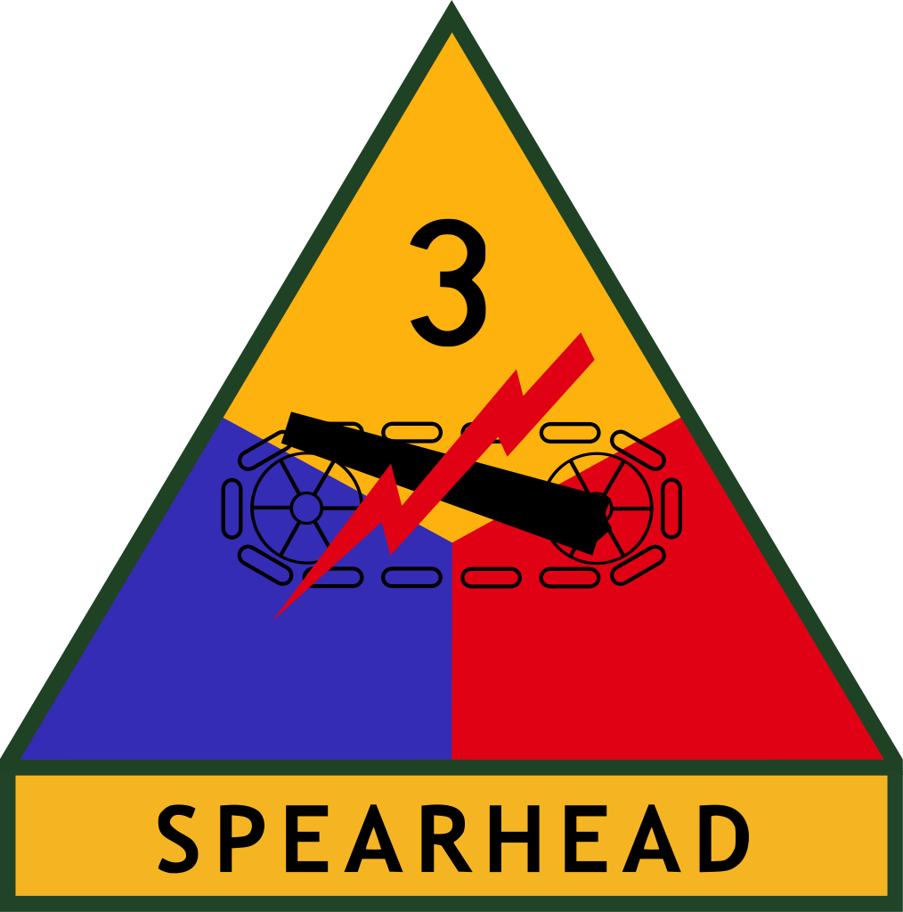 Shoulder patch of the 3rd Armored Division, one of the divisions deactivated after the Cold War. (US Army graphic)