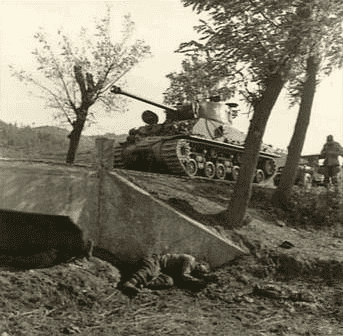 A U.S. M4 Sherman Tank at The Battle of Yongu.