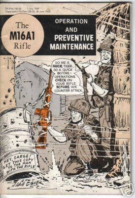 Cover of U.S. Army comic on M16 maintenance. (U.S. Army graphic)