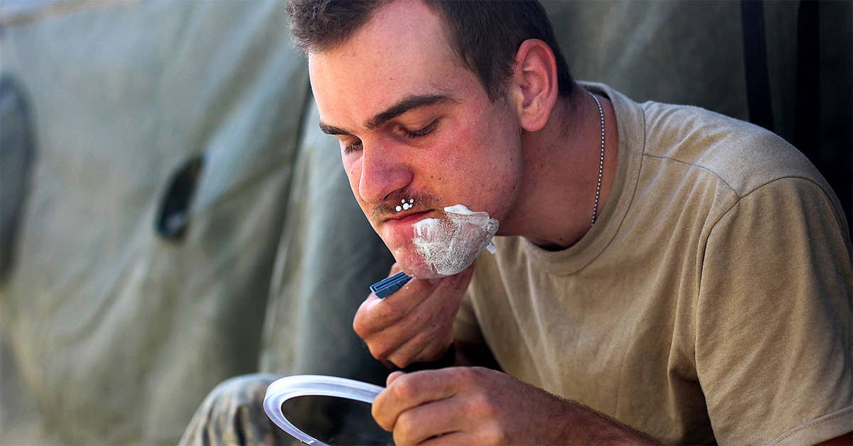 If you can find time to shave on deployment, then you can shave while stateside. (Source: Wikipedia Commons)