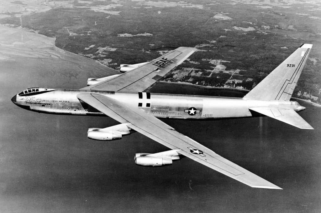 Side view of YB-52 bomber. (Image courtesy of USAF)