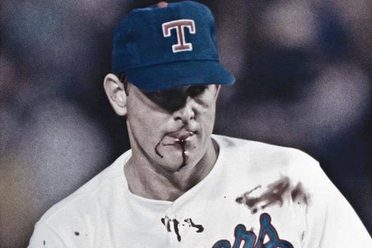 Nolan Ryan after opening up a can of whoop *ss. (Image from BeyondTheBoxScore.com)