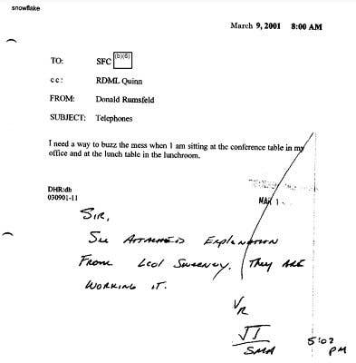 Lucky... I want a food button... (Memo courtesy of the National Security Archive)