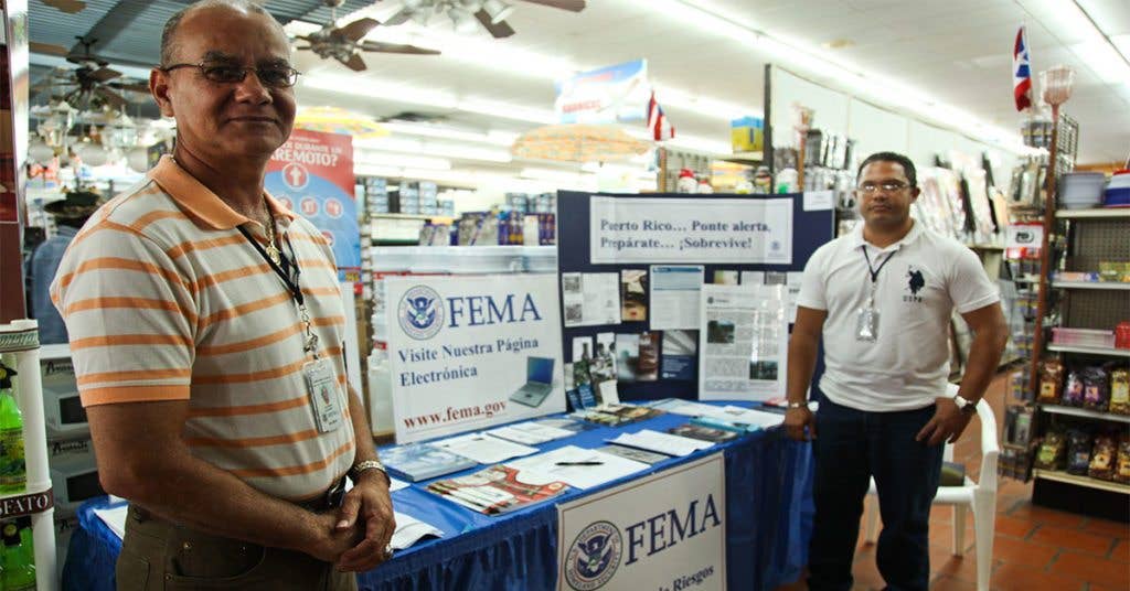 FEMA booth in a hardware store in Puerto Rico. (Source: Wikipedia Commons)