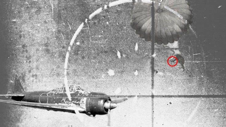 photo of shot down enemy plane with 1911