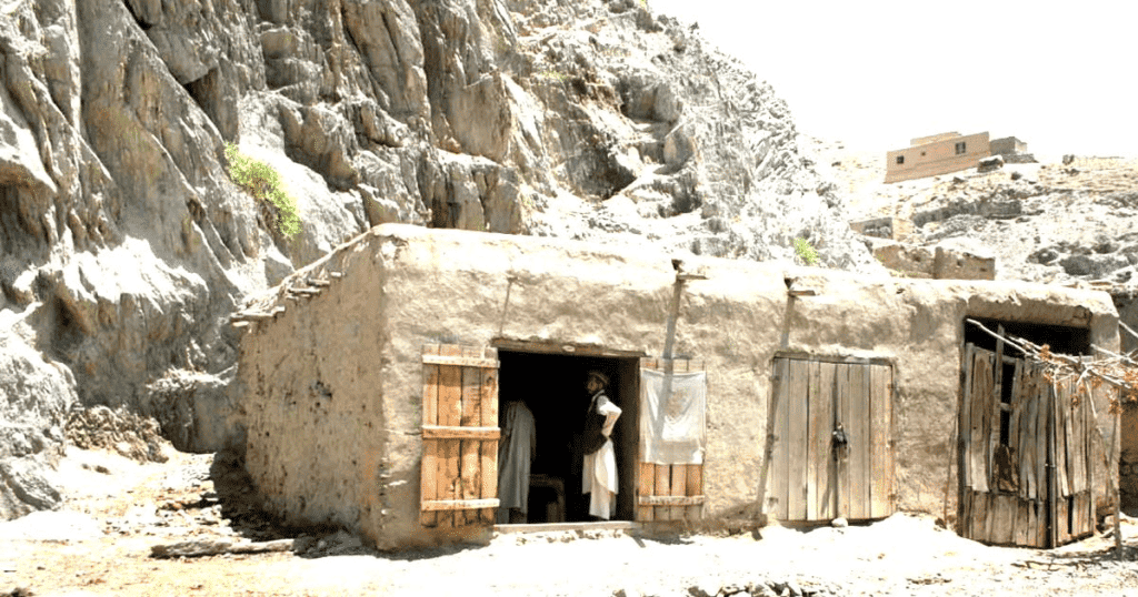 An occupied mud home in Afghanistan.