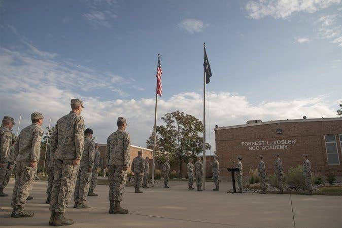 Everything taught at the NCO Academy was undone in 1 minute and 31 seconds. (U.S. Air Force photo by Staff Sgt. Tiffany Lundberg)
