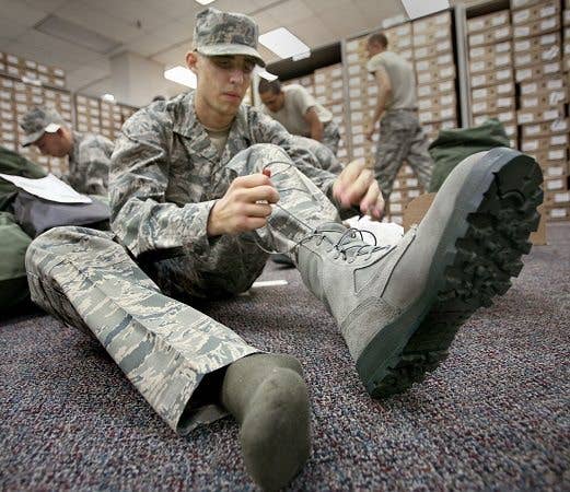 Airmen don't really have to worry about dirt getting in their boots, though. (Image via Citizen Airman Magazine)