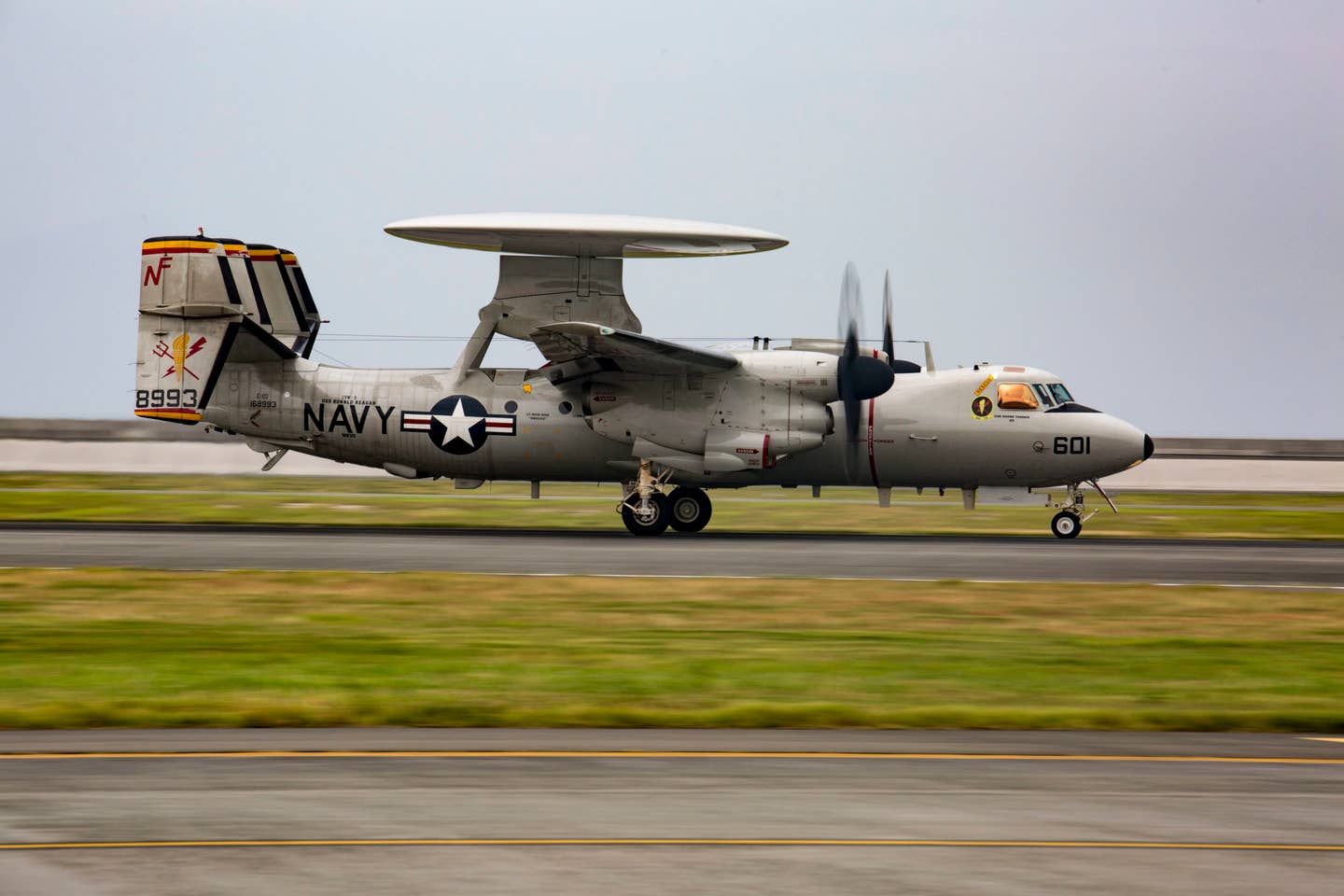 The E-2D Advanced Hawkeye is the latest variant of the long-running E-2 Hawkeye series of aircraft, which employs long-range radar and electronic communications capabilities to oversee the battlespace and detect threats beyond the sensor range of other friendly units. (U.S. Marine Corps photo by Lance Cpl. Jacob A. Farbo)