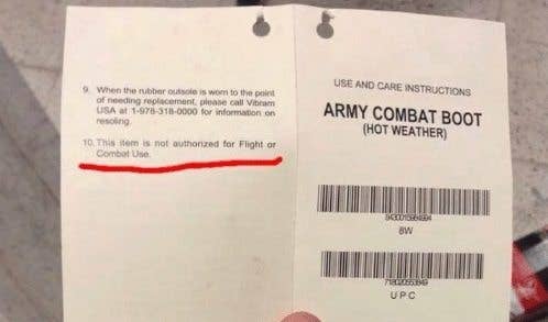 Apparently, this is just so they don't need to replace our boots. Thanks, Army. (Image via Reddit)