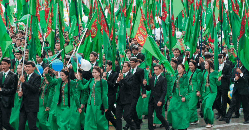 Celebrating the 20th year of independence in Turkmenistan (Image Wikipedia)