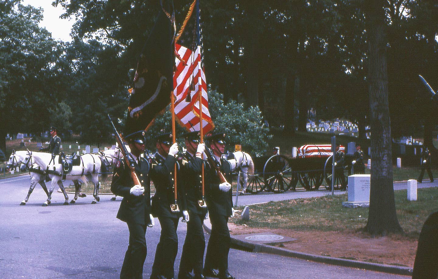 A funeral procession at Arlington National Cemetery. (Wikimedia Commons photo by EditorASC)