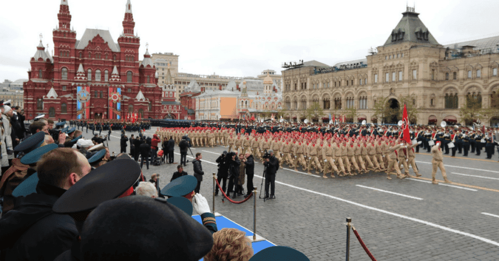Members of the Young Army Cadets National Movement during a parade. on Red Square. (Image Wikipedia)