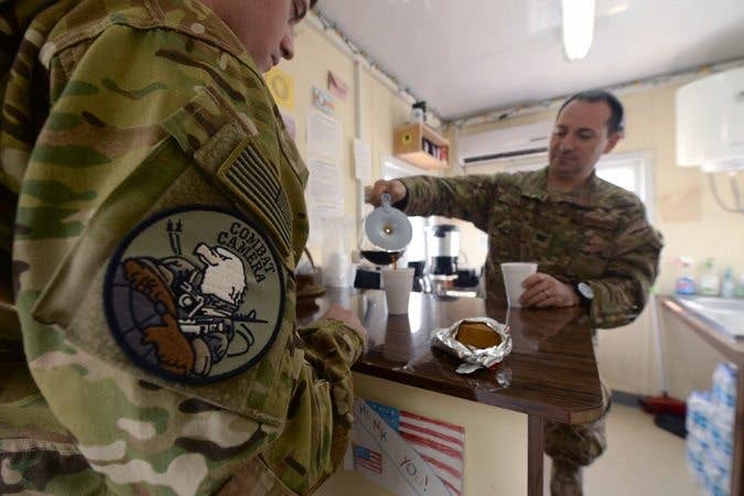 A cup of Green Beans Coffee while deployed will always taste better than any stateside cup from chain coffee houses. (U.S. Air Force photo by Staff Sgt. Sandra Welch)