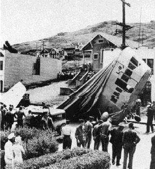 Navy Blimp L-8 at the crash site.