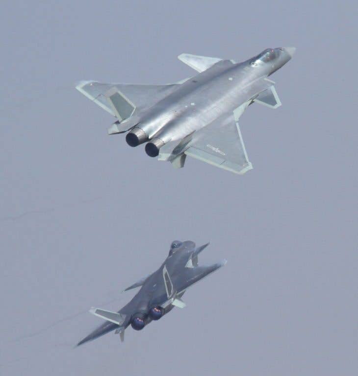 The two Chengdu J-20s making their first public appearance at Airshow China 2016 (Image from Wikimedia Commons)