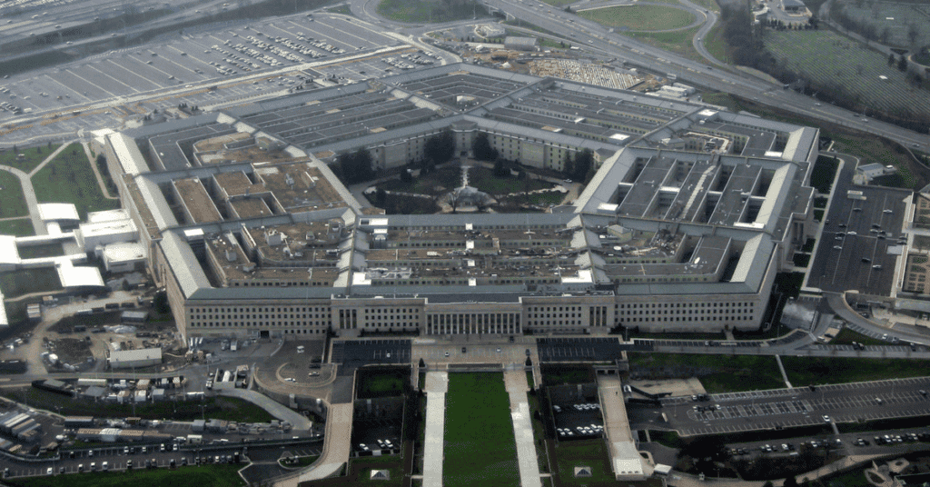 The Pentagon, headquarters of the United States Department of Defense, taken from an airplane in January 2008 (Image by David Gleason via Wikipedia)