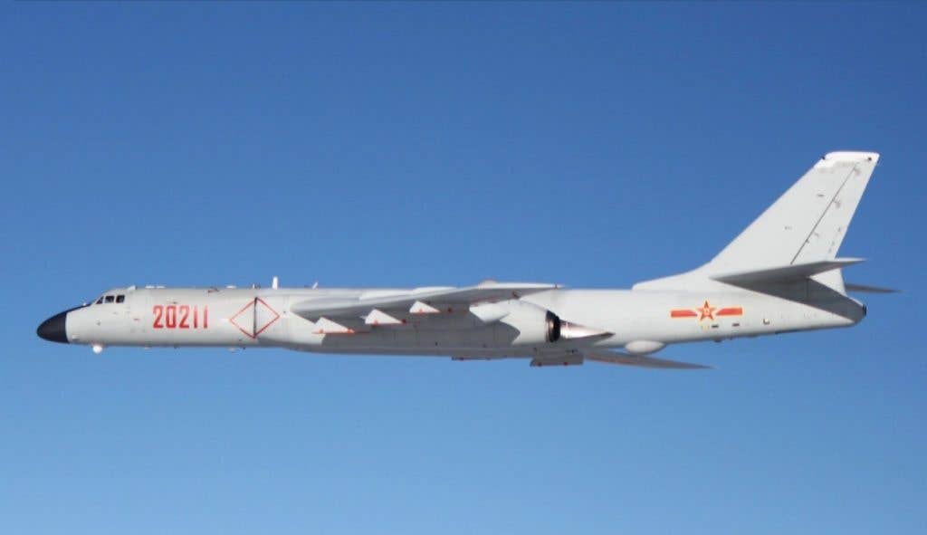 A People's Liberation Army Air Force H-6K Badger bomber. (Japanese Ministry of Defense photo)