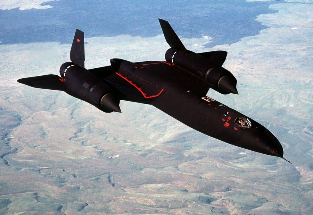 Lockheed SR-71 in flight over California. It was initially retired in 1990. (USAF photo)