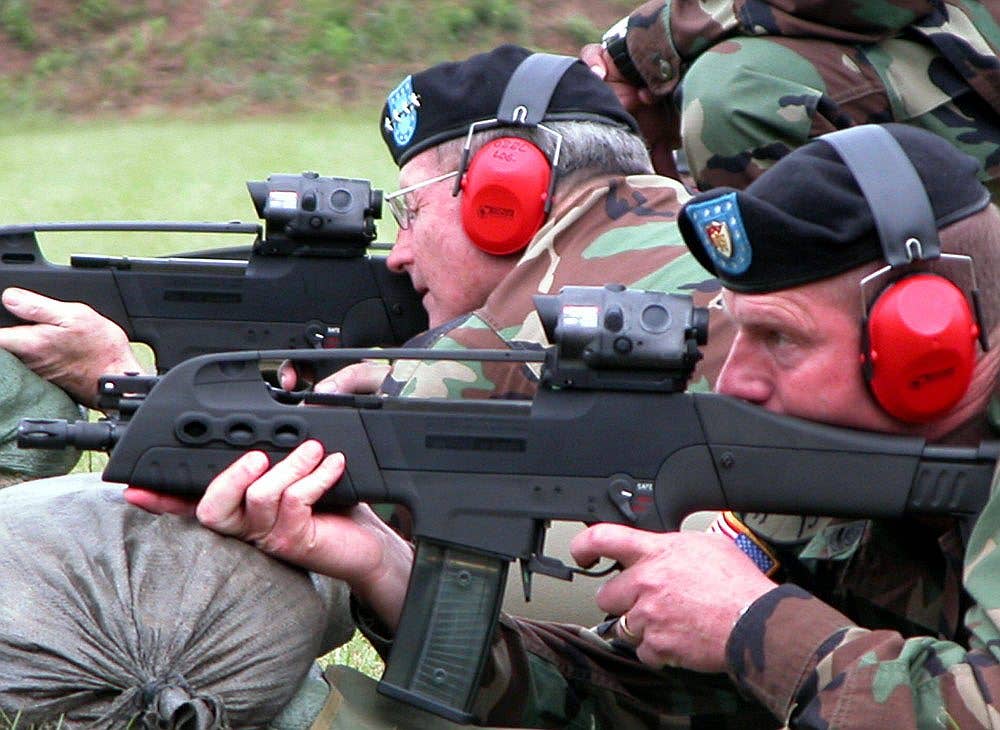 US Army generals test the XM8 system. (Photo US Army)