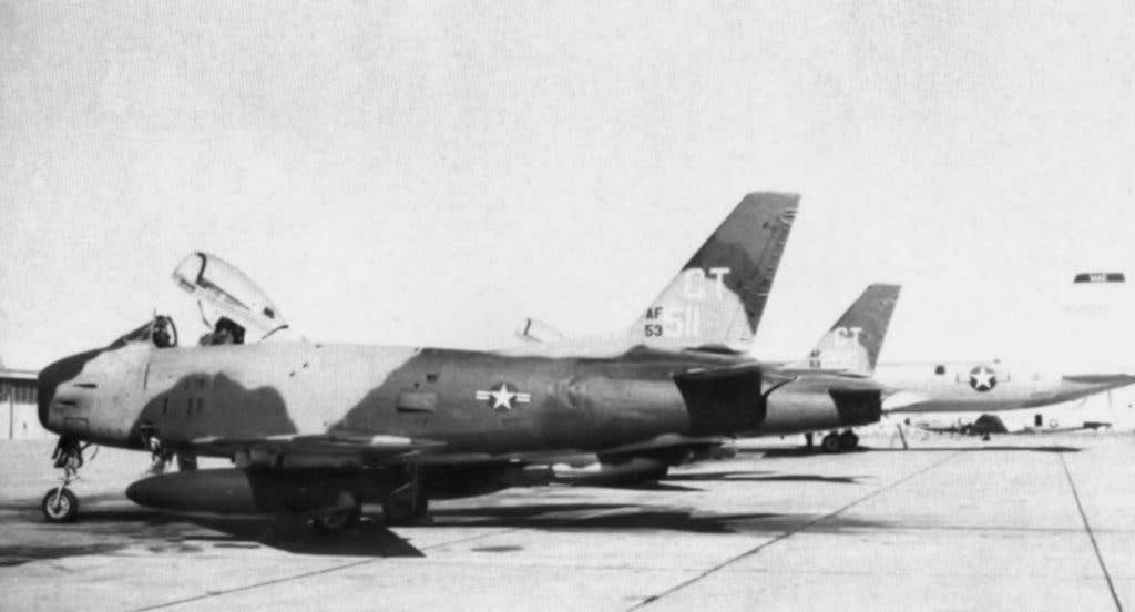 F-86H Sabres deployed during the Pueblo Crisis. While F-86A/E/Fs were rapidly retired, the F-86H served until 1972. (USAF photo)