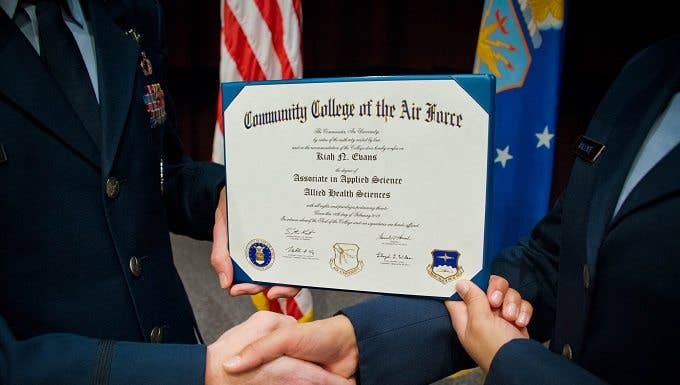 The Air Force's two-year degree. (U.S. Air Force photo by Donna L. Burnett)