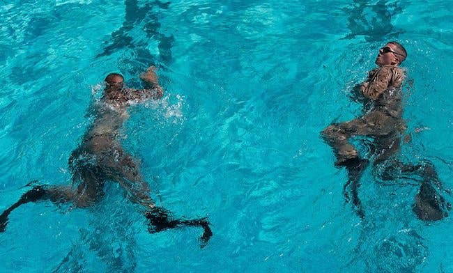Just keep swimming. (U.S. Marine Corps photo by Lance Cpl. Abbey Perria)