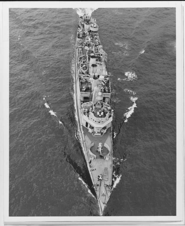 Aerial view of USS Roper. (US Navy photo)