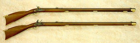 The Kentucky Rifle allowed American militia to engage the Redcoats at twice the distance of the effective range of the Brown Bess. (Wikimedia Commons photo by Antique Military Rifles)