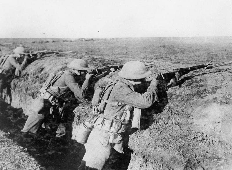 Marines with M1903 Springfield rifles, which they used to devastate German forces at Belleau Wood. (DOD photo)