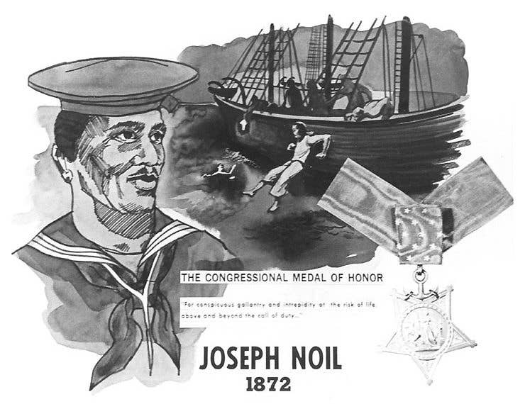 United States Navy poster featuring Medal of Honor recipient, Joseph Noil. (Naval Historical Center Online Library)