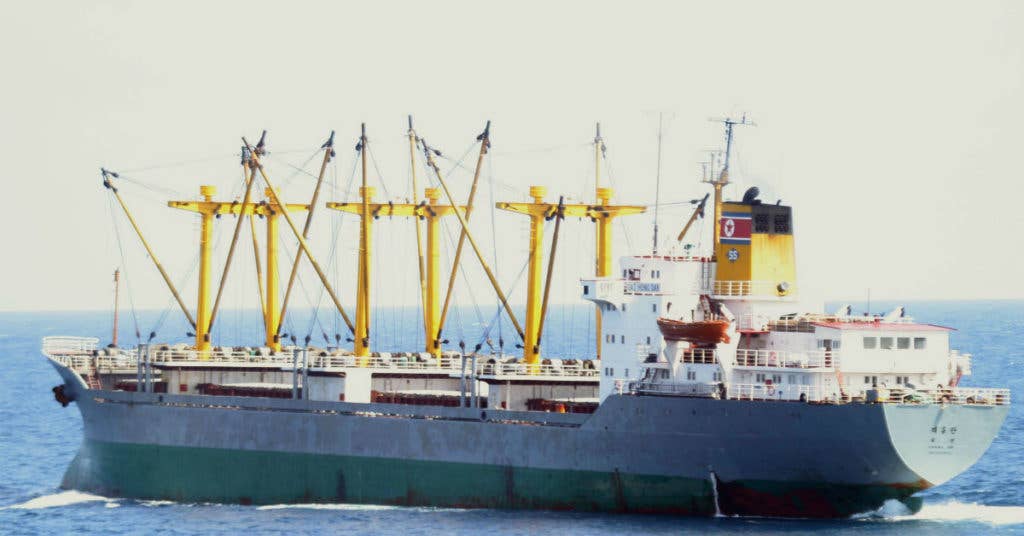 North Korean cargo vessel Dai Hong Dan. (Photo from US Navy)