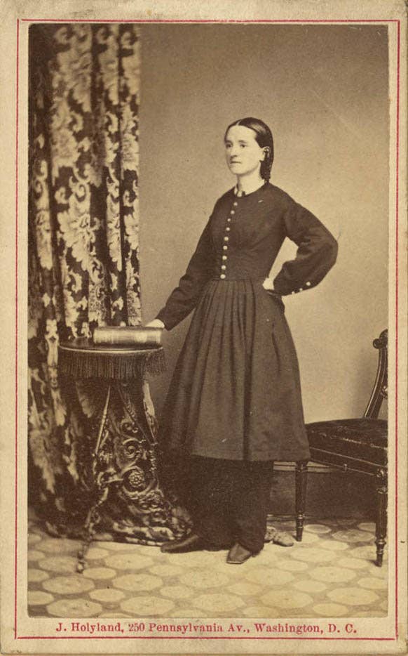Dr. Mary Walker also continually challenged gender norms by wearing pants under her dresses.