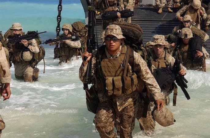 Marine infantry on beach