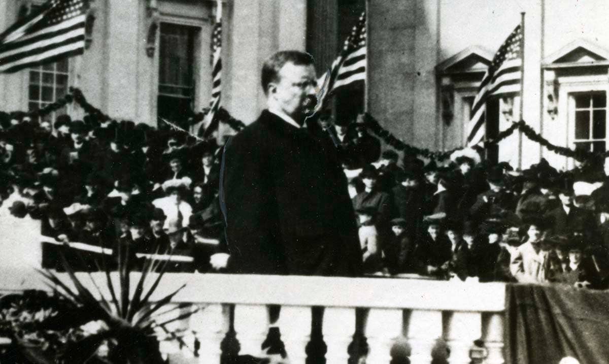 Roosevelt after being sworn in. He entered the office in 1901, after the assassination of William McKinley.