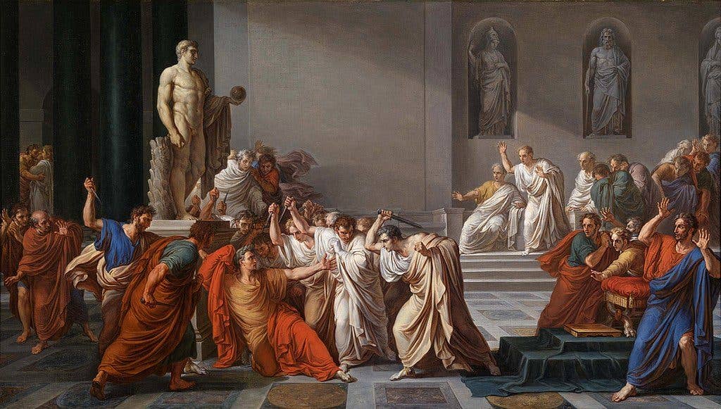 The Death of Caesar. (Artwork by Vincenzo Camuccini)