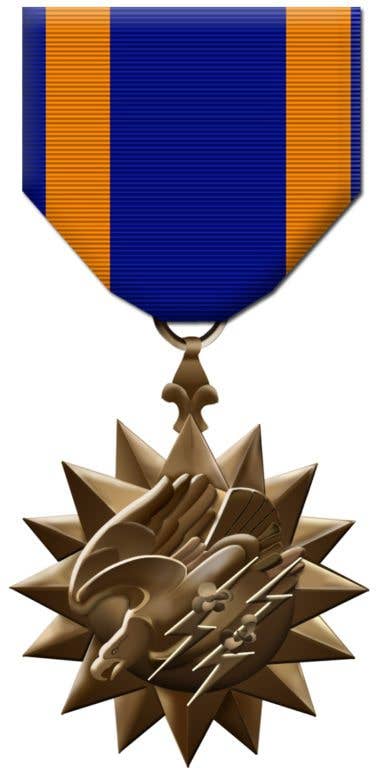 The Air Medal is awarded for heroism involving flight, and is considered the flying equivalent to the Bronze Star. (USAF illustration)