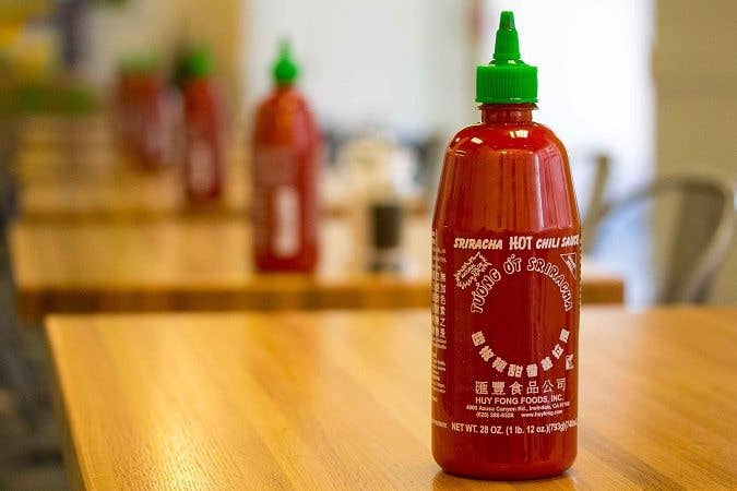 Sriracha, which can help you get used to tear gas