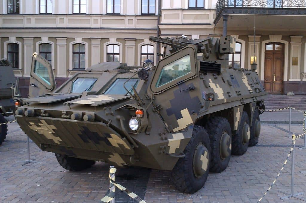 A BTR-4 in Kiev, the capital of Ukraine. (Wikimedia Commons photo by Artemis Dread)
