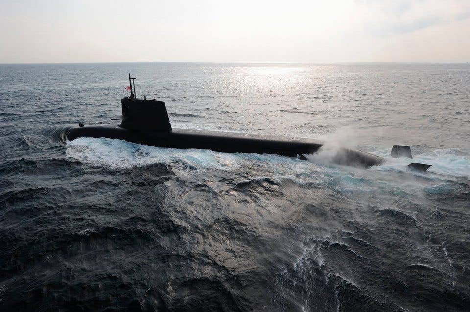 A Japan Maritime Self-Defense Forces diesel-electric submarine in an undated photo released by Japan. (Photo by Japan Maritime Self-Defense Force)
