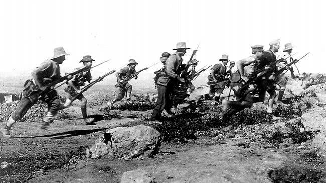 Australian soldiers at Anzac Cove, 1915