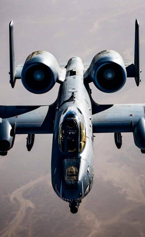 A U.S. Air Force A-10 Thunderbolt II pilot flies over Afghanistan after completing aerial refueling operations with a KC-135 Stratotanker over Afghanistan on March 12, 2018. (DVIDS)